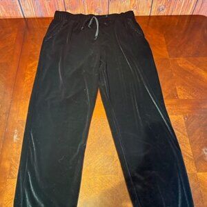 Black Velvet Drawstring Pants relaxed fit
